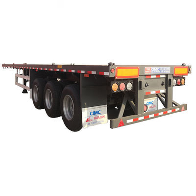 12400*2500*1580mm, 12400*2500*1580mm CIMC 3 Axles Container Flatbed Semi Trailer  60tons