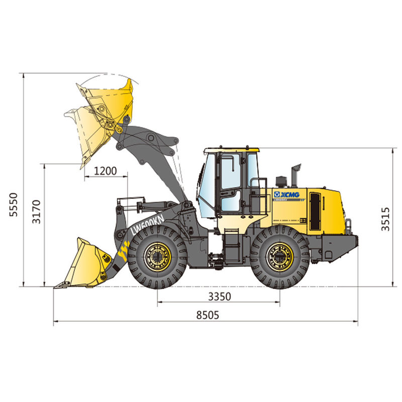 6 Ton XCM-G LW600KN Wheel Loader Tyre Size 23.5-25 Designed  178kw