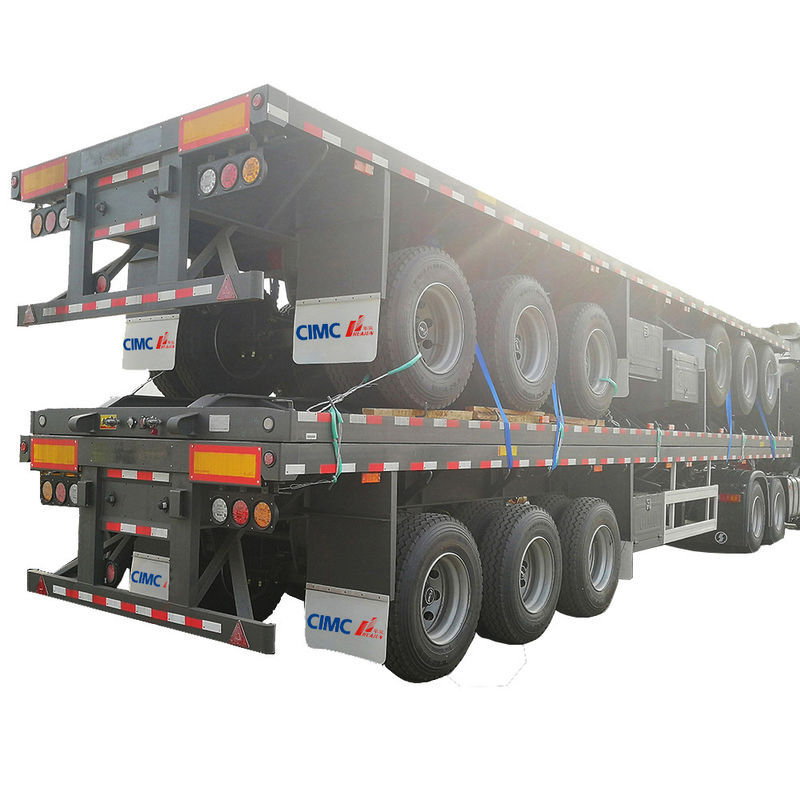 12400*2500*1580mm, 12400*2500*1580mm CIMC 3 Axles Container Flatbed Semi Trailer  60tons